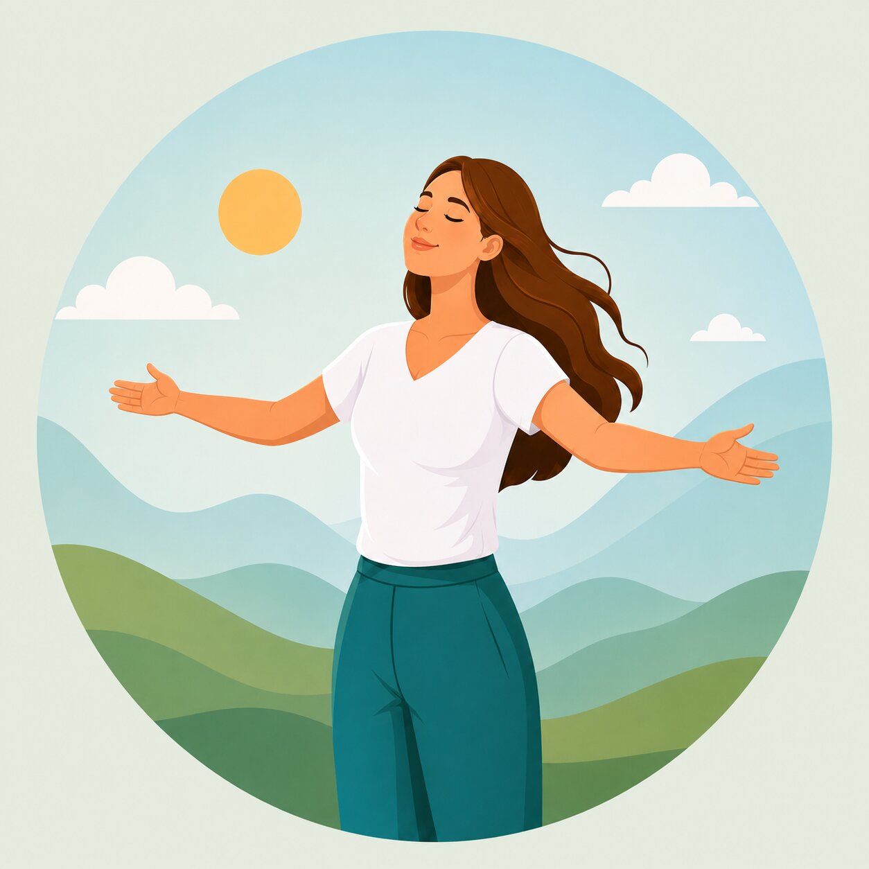 Person feeling well and looking after their health